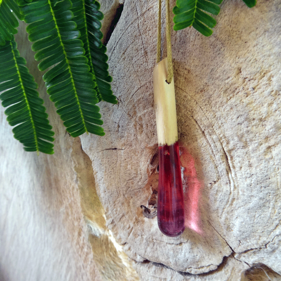 Driftwood with pink resin