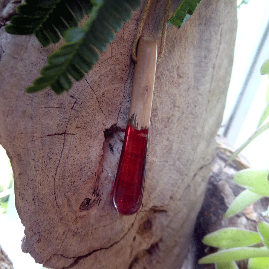 Driftwood with pink resin