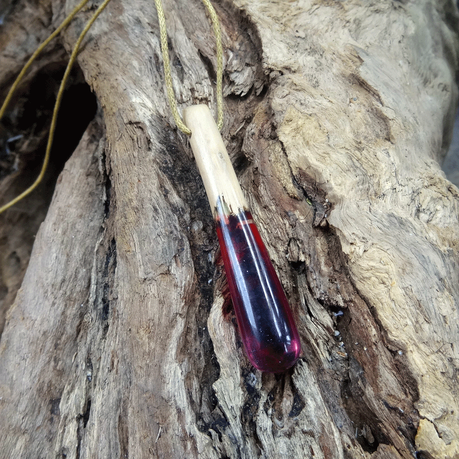 Driftwood with pink resin