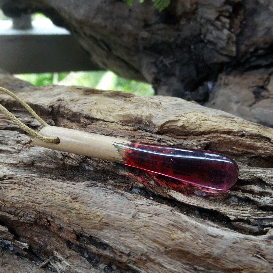 Driftwood with pink resin