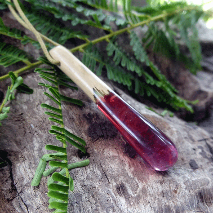 Driftwood with pink resin