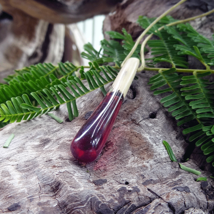 Driftwood with pink resin