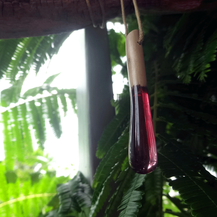 Driftwood with pink resin