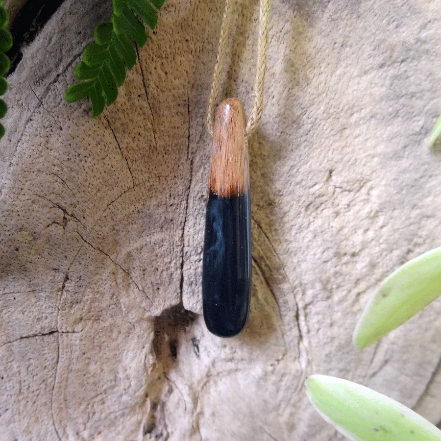 Driftwood with black resin