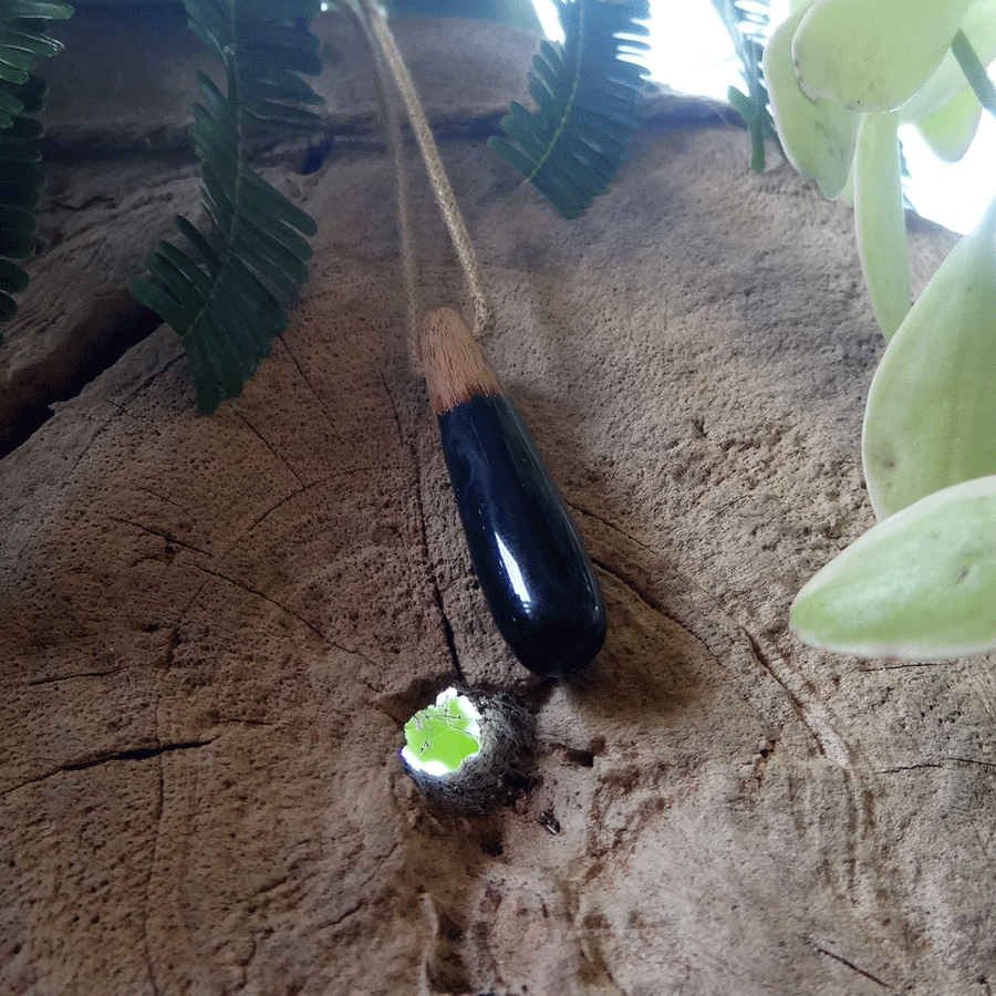 Driftwood with black resin