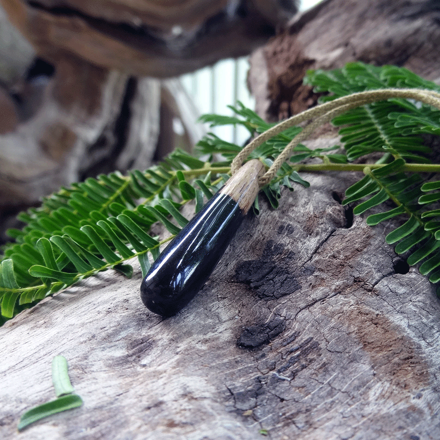 Driftwood with black resin