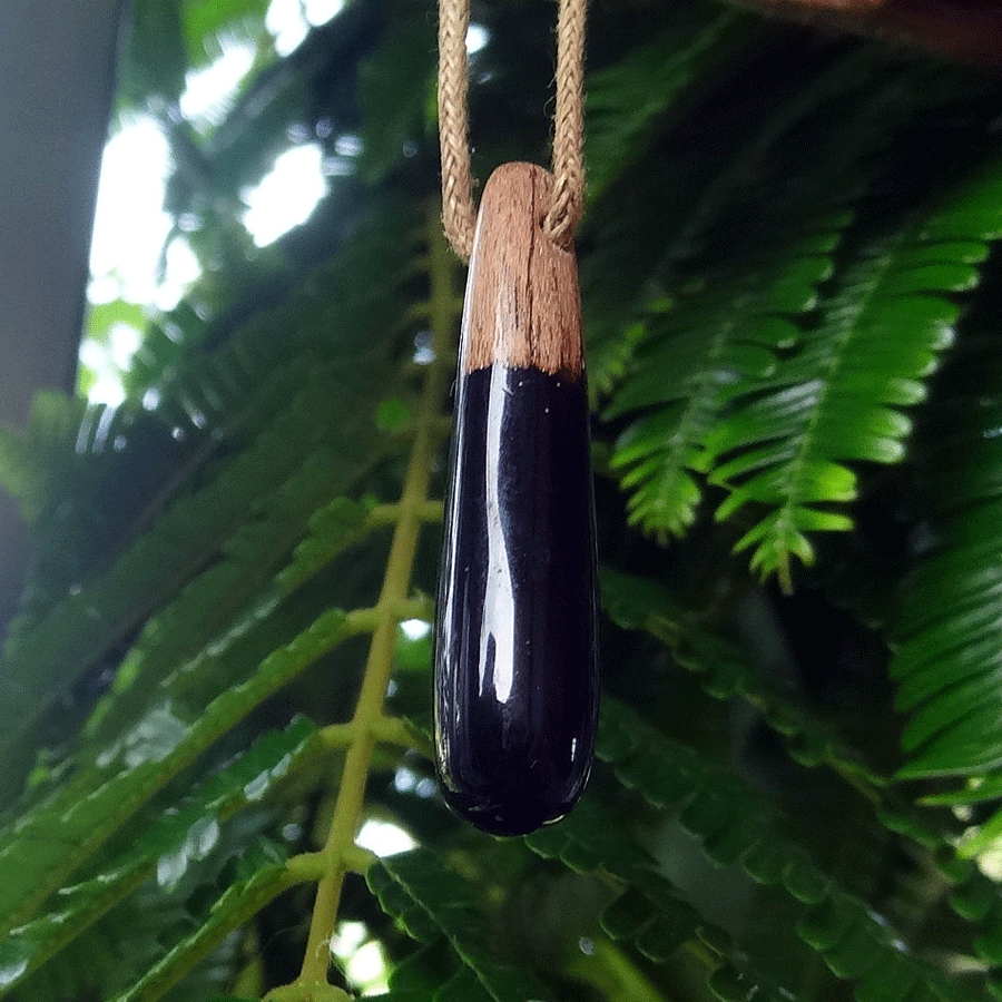 Driftwood with black resin