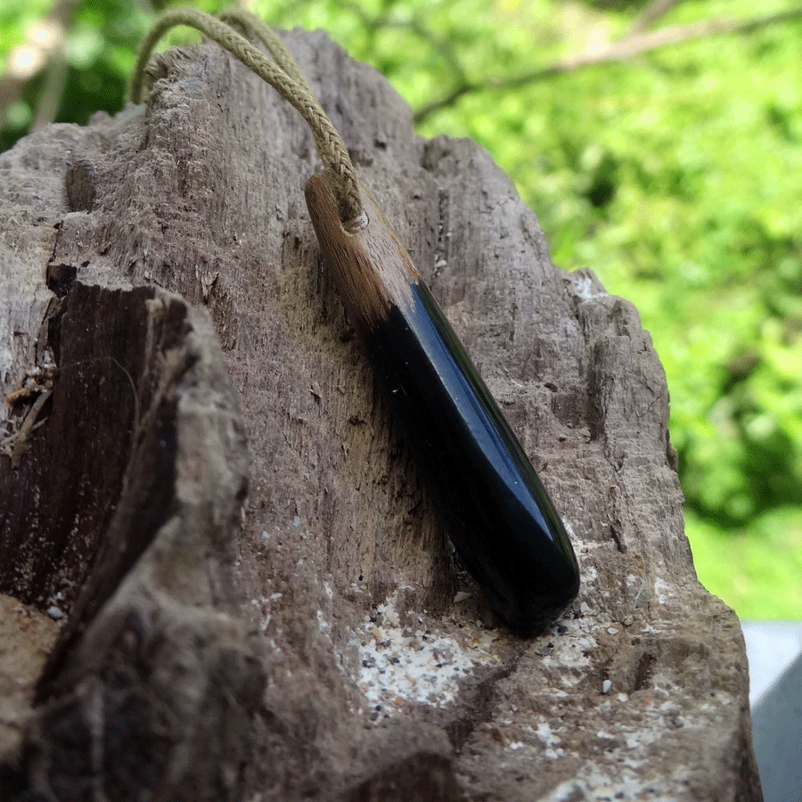 Driftwood with black resin