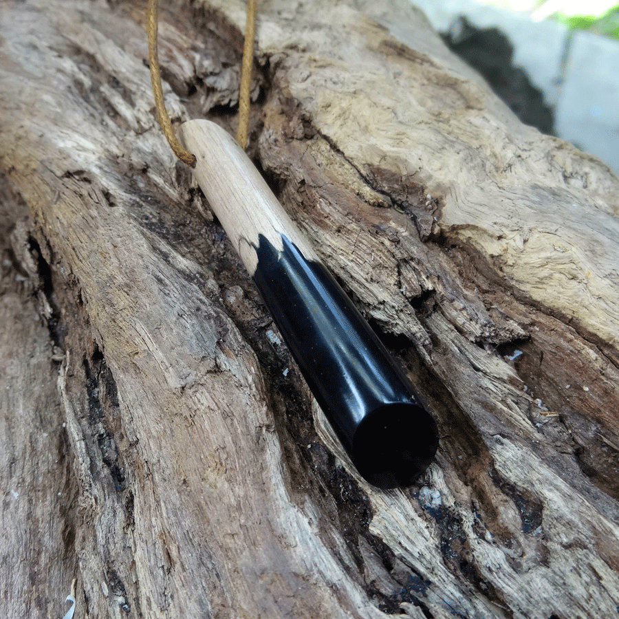 Driftwood with black resin