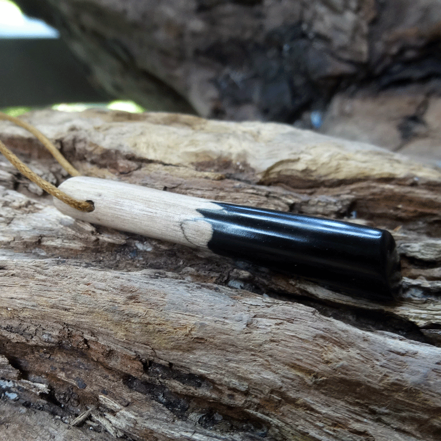 Driftwood with black resin