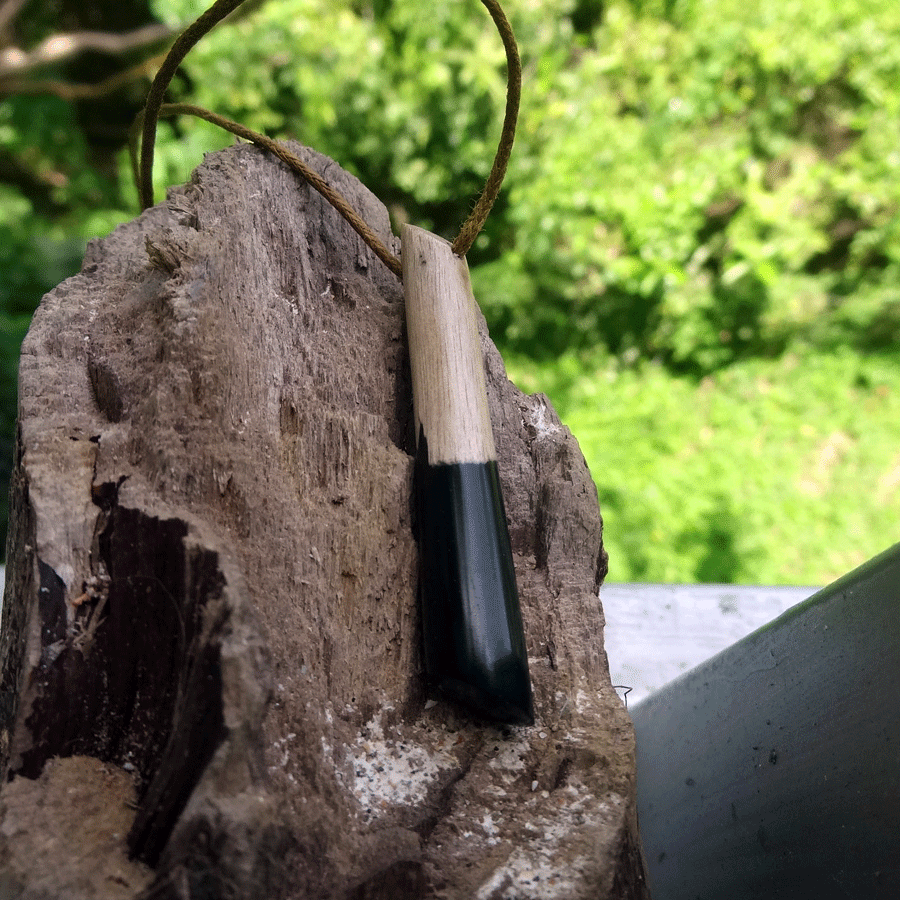 Driftwood with black resin