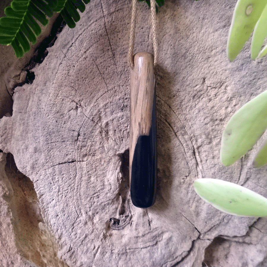 Driftwood with black resin