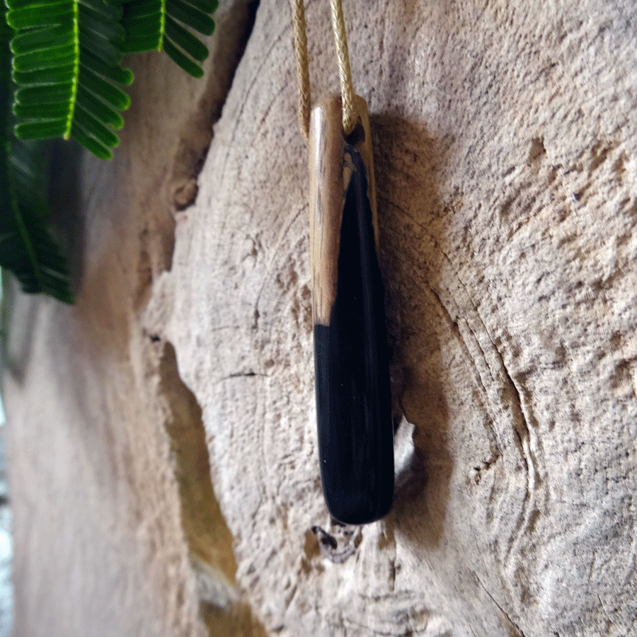 Driftwood with black resin