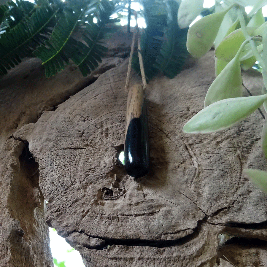 Driftwood with black resin