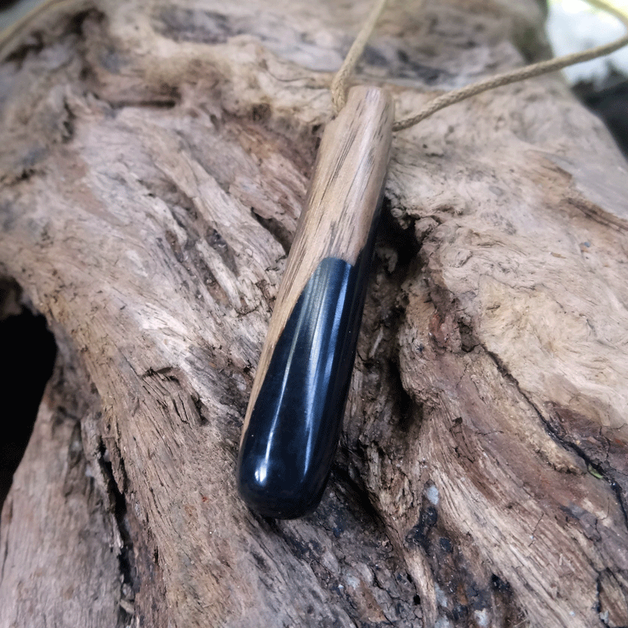 Driftwood with black resin