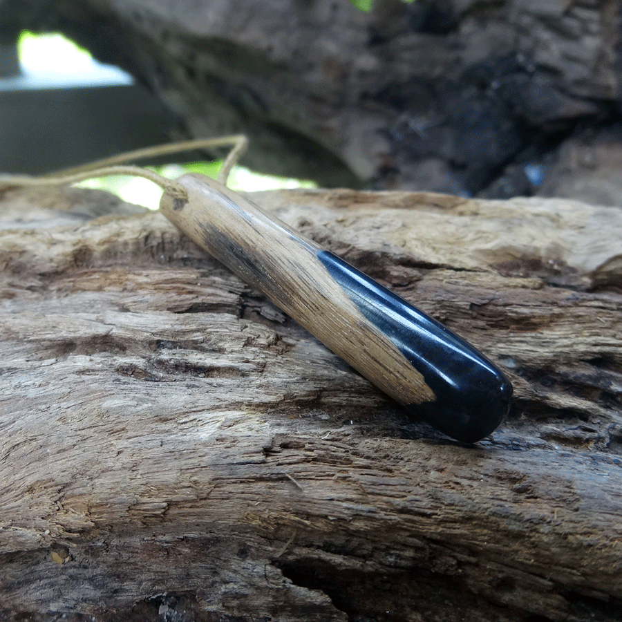 Driftwood with black resin