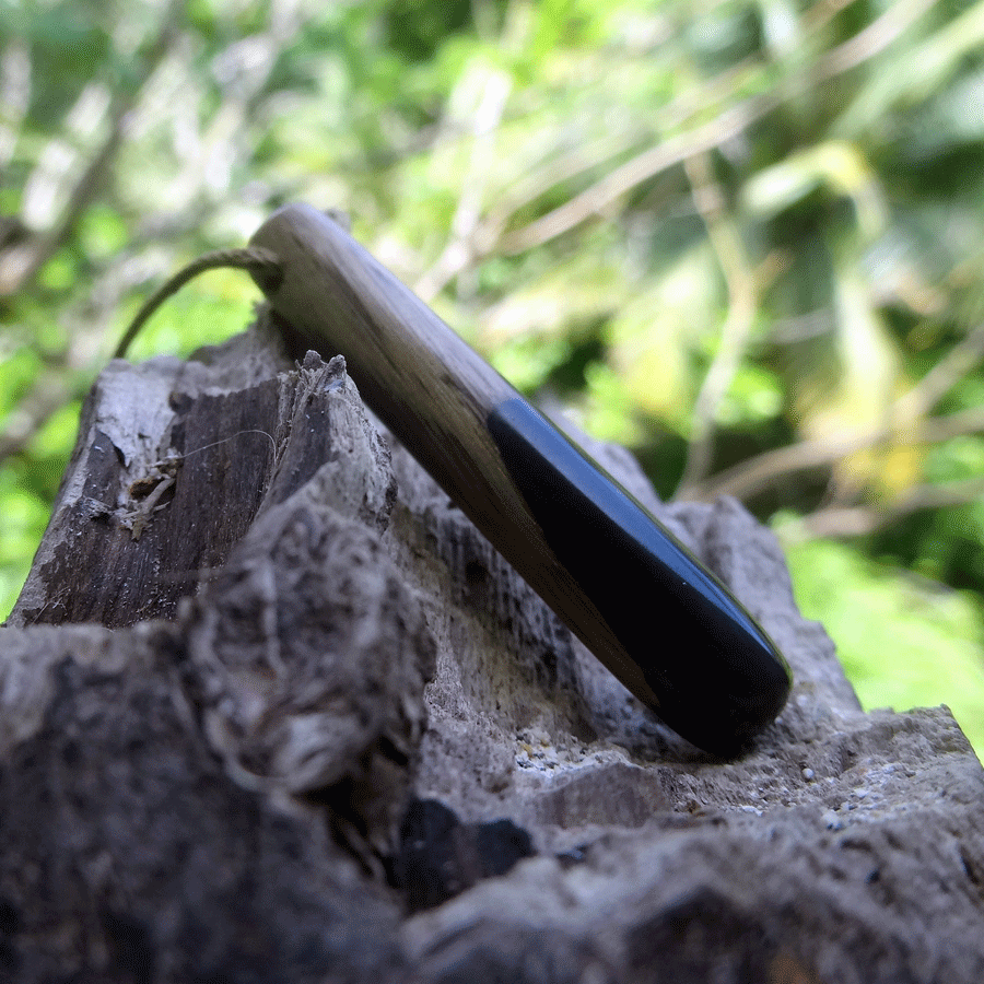 Driftwood with black resin