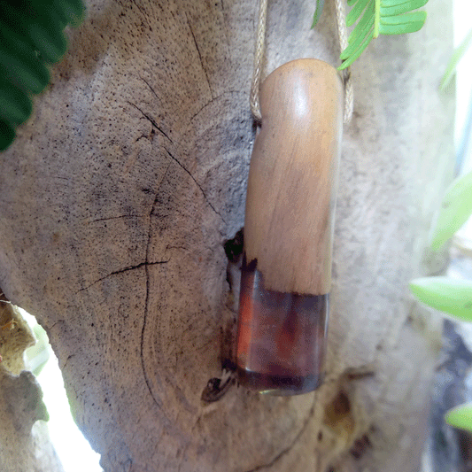 Driftwood with purple resin