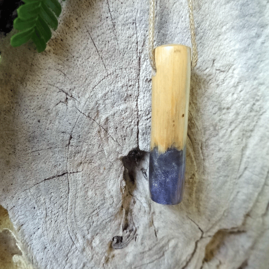 Driftwood with silver resin