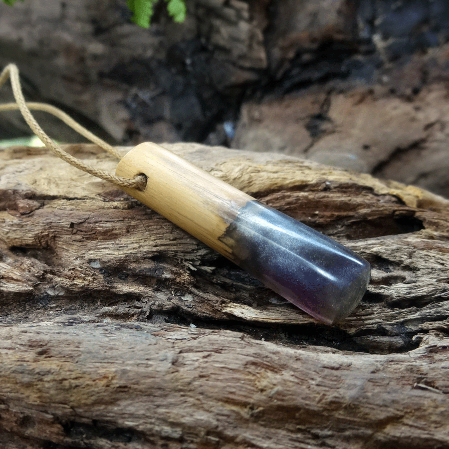 Driftwood with silver resin