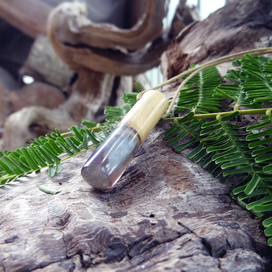 Driftwood with silver resin