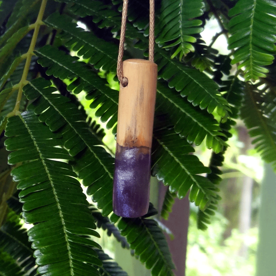 Driftwood with silver resin