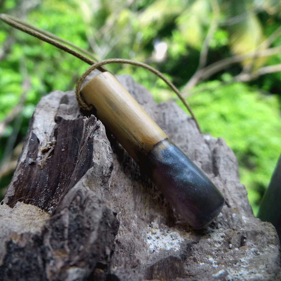 Driftwood with silver resin