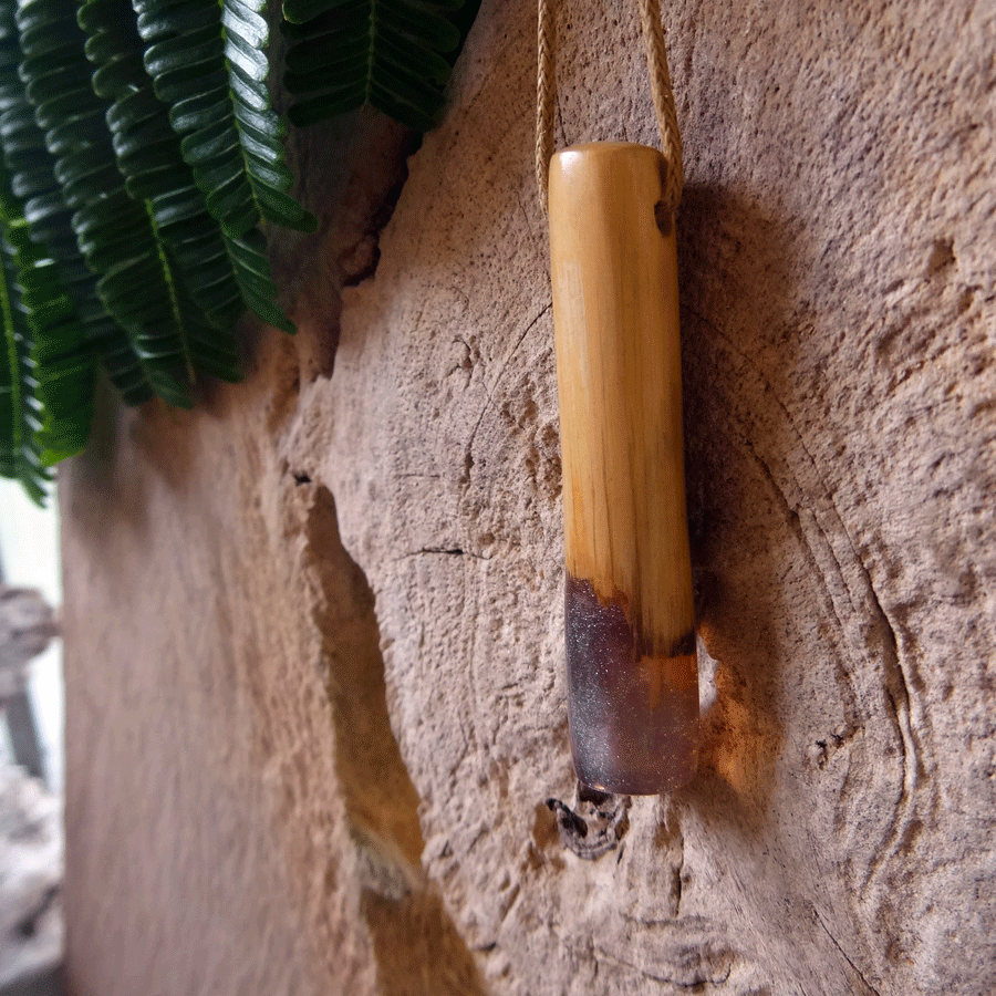 Driftwood with purple resin