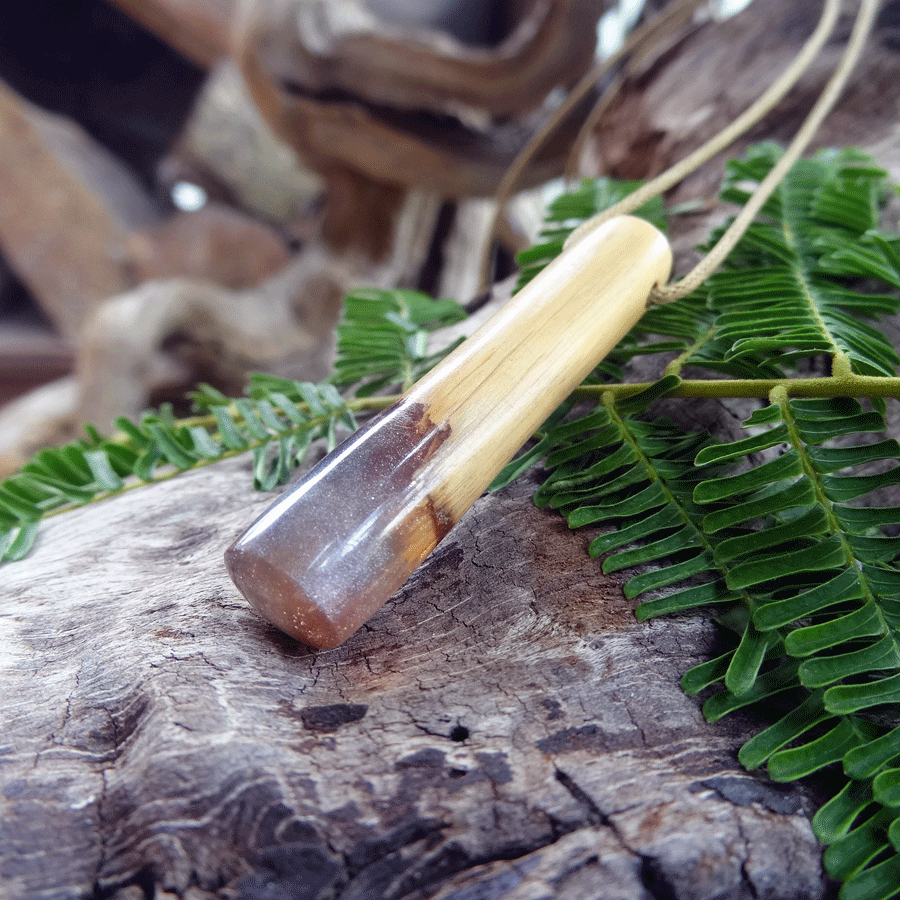 Driftwood with purple resin