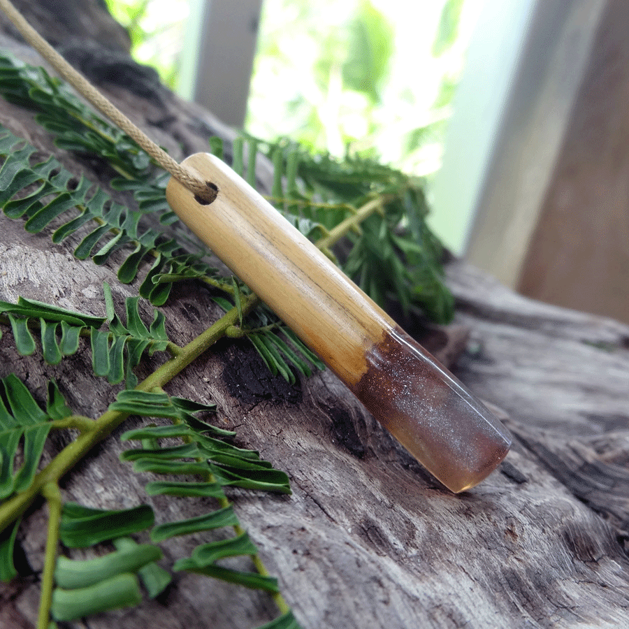 Driftwood with purple resin