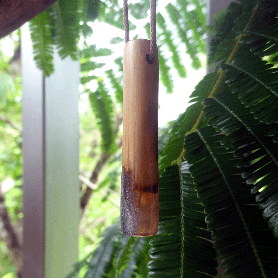 Driftwood with purple resin