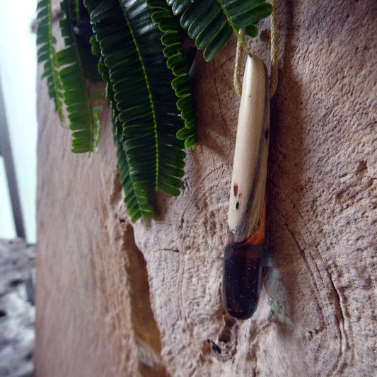 Driftwood with blue resin