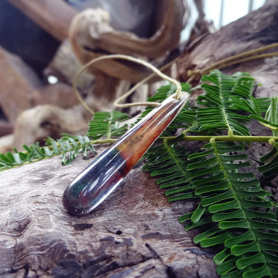 Driftwood with blue resin