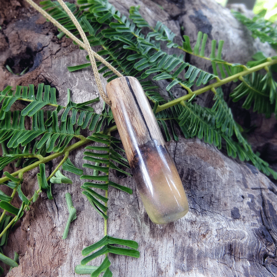 Driftwood with pearl resin