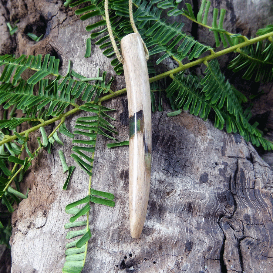 Driftwood with light green resin