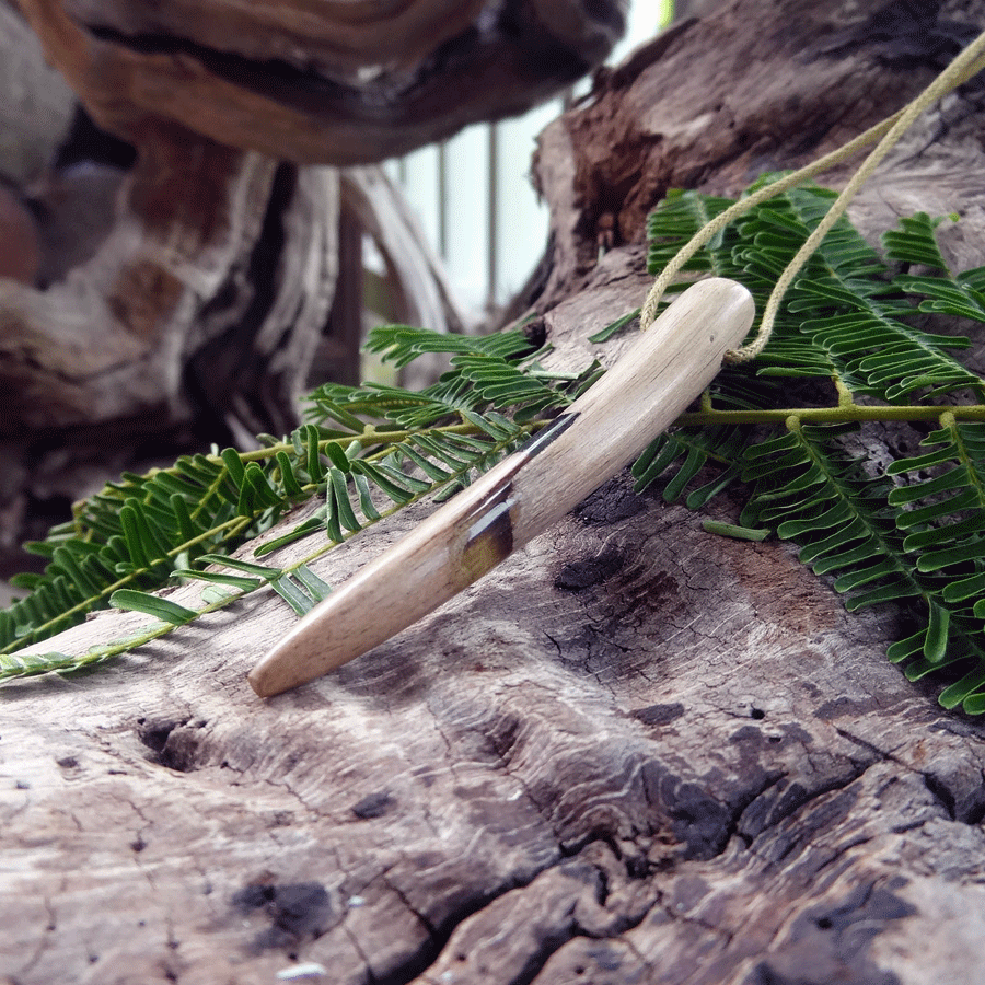 Driftwood with light green resin