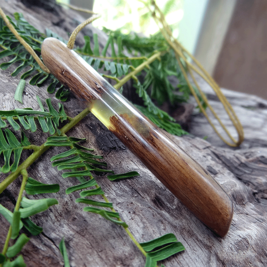 Driftwood with transparent resin