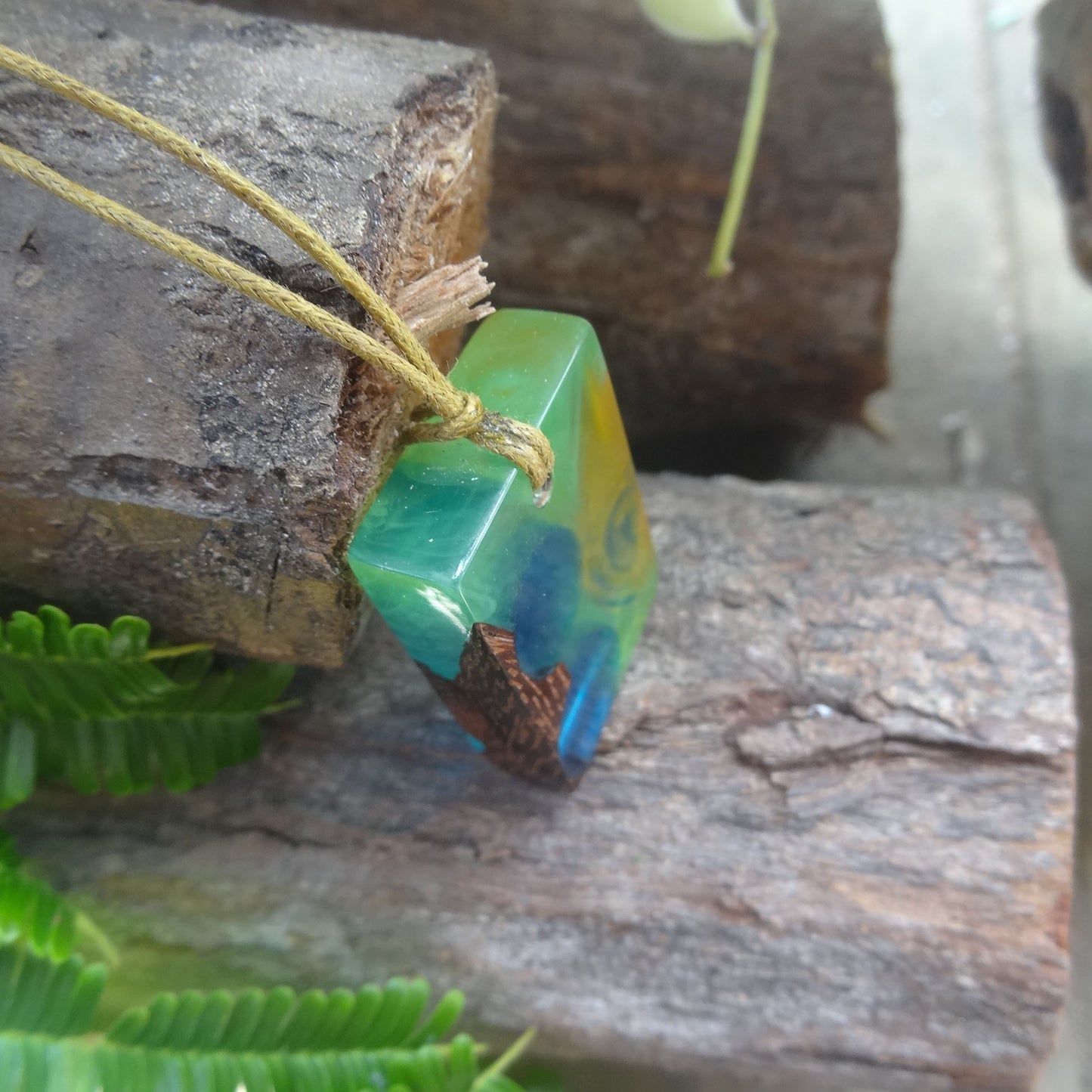 Driftwood with multi coloured resin