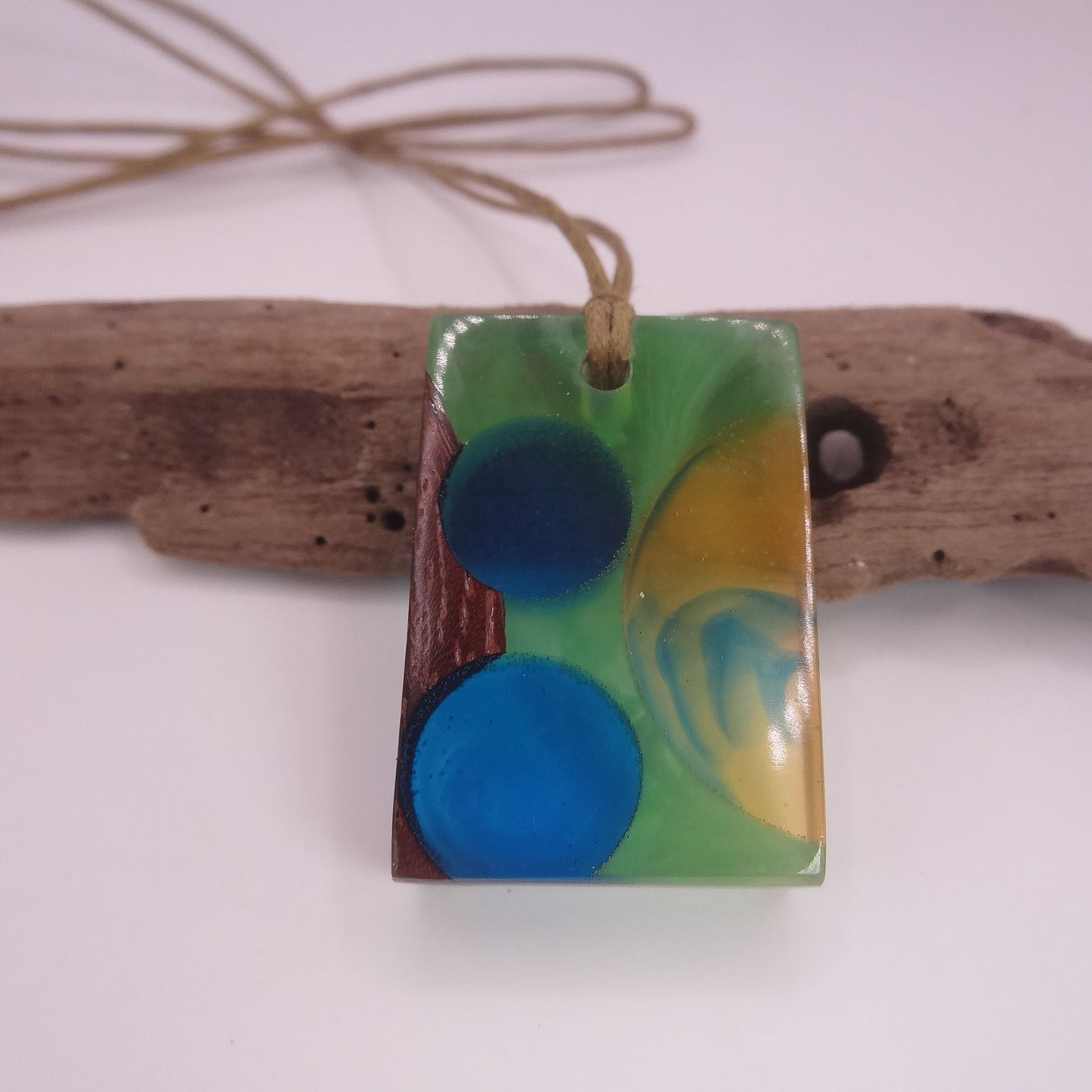 Driftwood with multi coloured resin