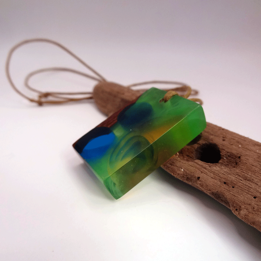 Driftwood with multi coloured resin