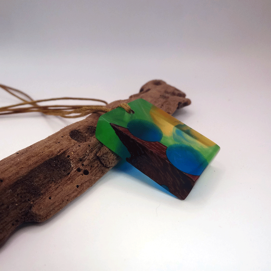 Driftwood with multi coloured resin