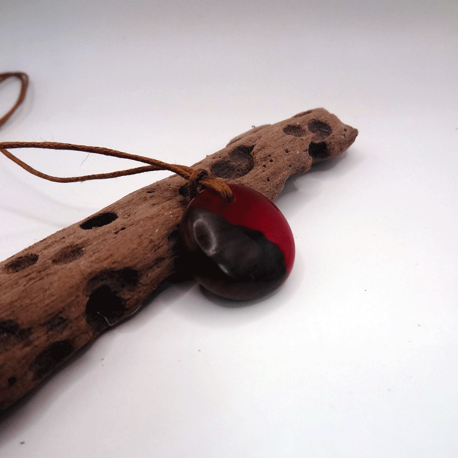 Driftwood with pink resin