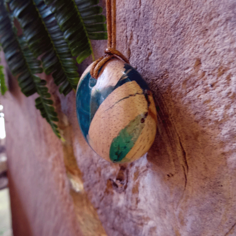 Driftwood with turquoise resin