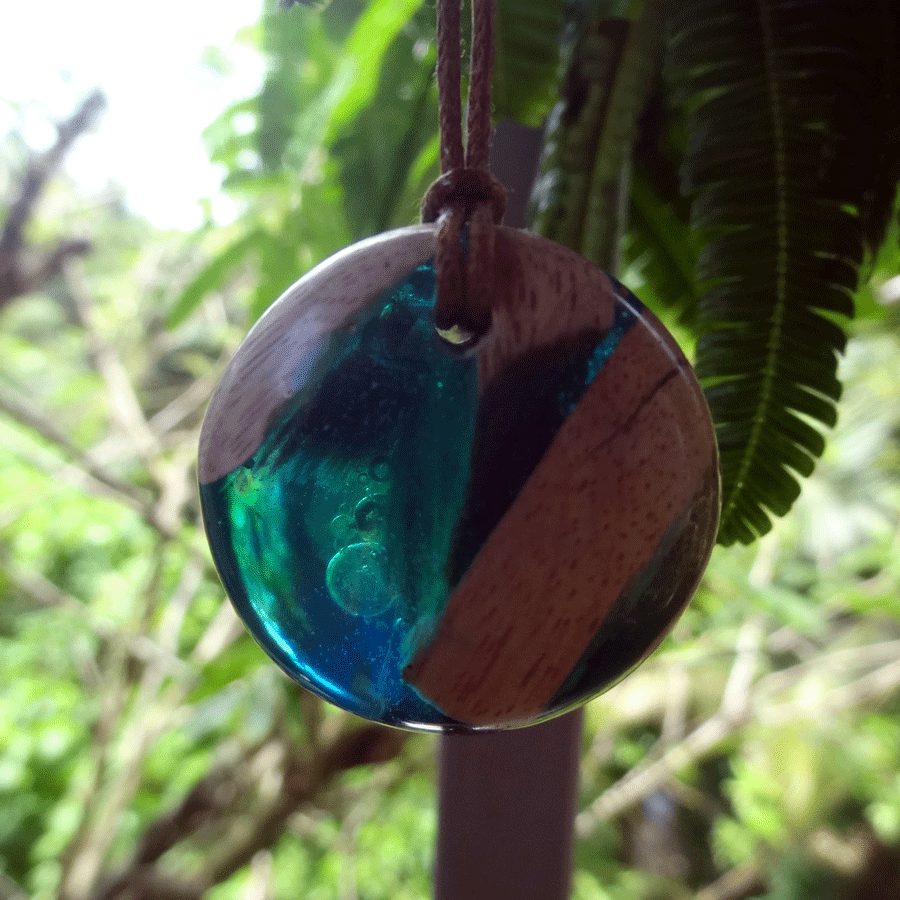 Driftwood with turquoise resin