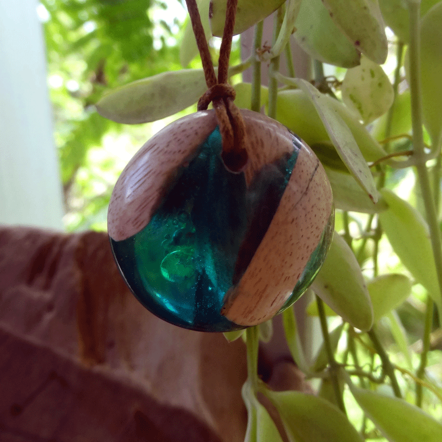 Driftwood with turquoise resin