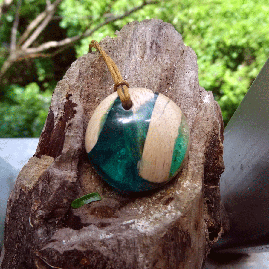 Driftwood with turquoise resin