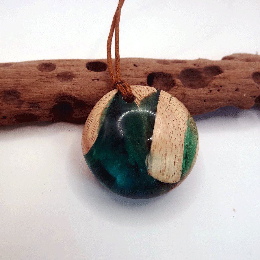 Driftwood with turquoise resin