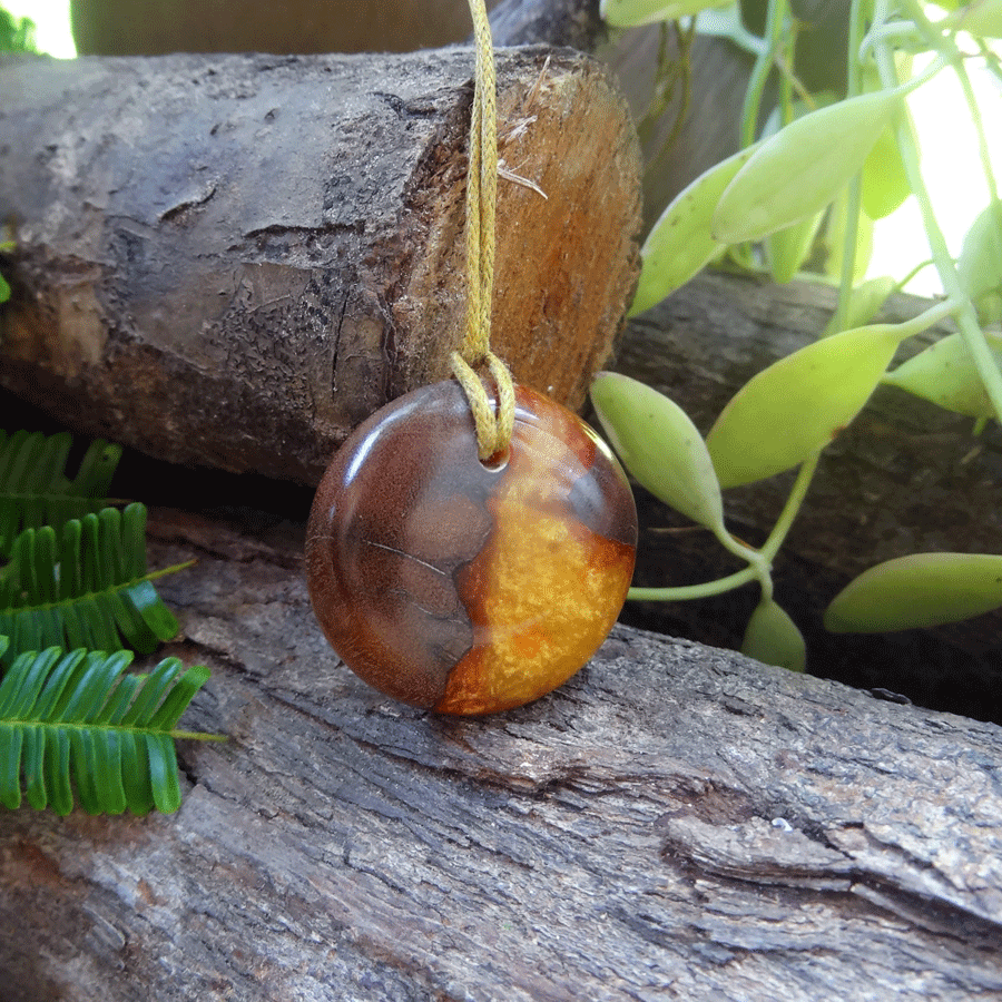 Driftwood with gold and orange resin