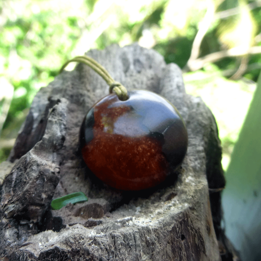 Driftwood with gold and orange resin