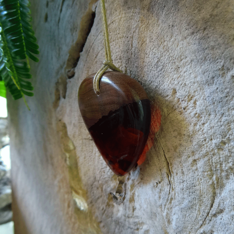 Driftwood with red resin